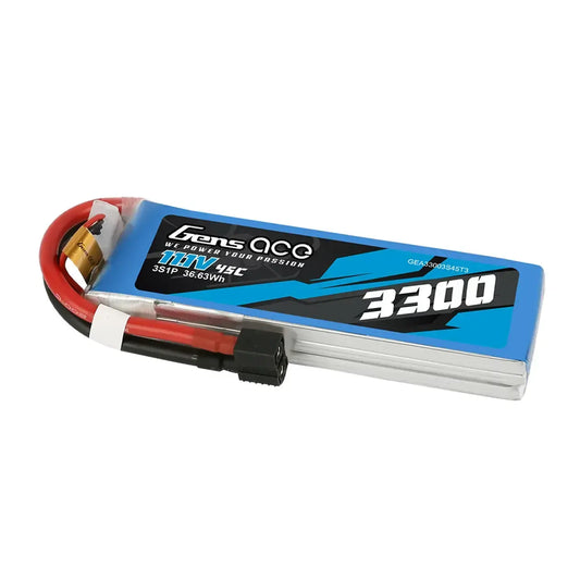 Gens ace 3300mAh 3S 45C 11.1V G-tech Lipo Battery Pack with EC3 and Deans adapter