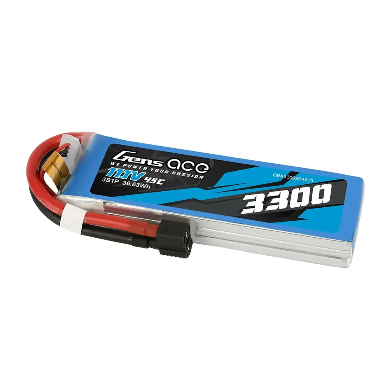 Gens Ace 4S 3300mAh 14.8V 45C Soft Case Lipo Battery (1TO3/EC3/Deans)
