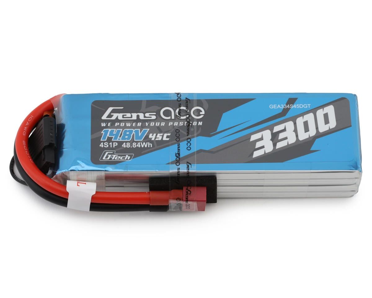 Gens Ace G-Tech Smart 4S LiPo Battery 45C (14.8V/3300mAh) w/Deans Connector