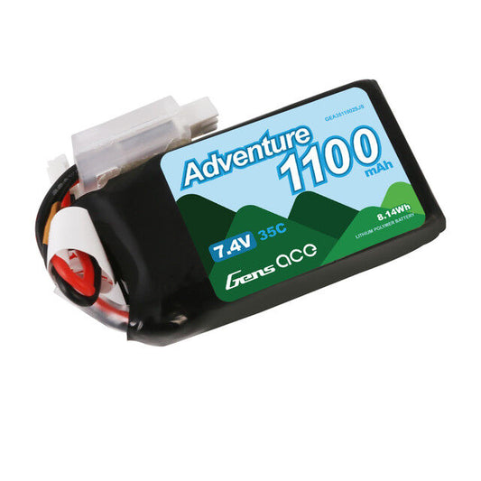 Gens Ace 2S LiPo Battery 35C (7.4V/1100mAh) (Axial SCX24) JST