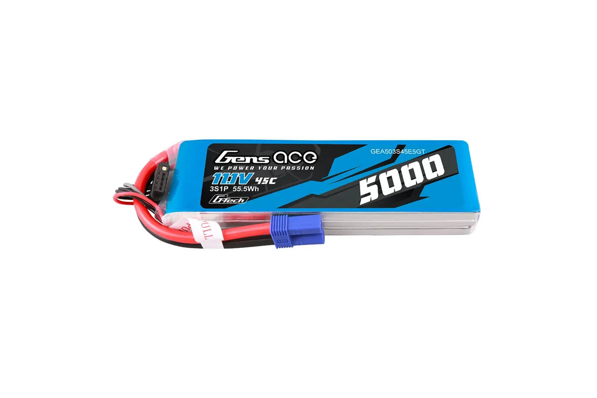 Gens Ace G-Tech 11.1V 5000mAh 45C Soft Pack Case Battery