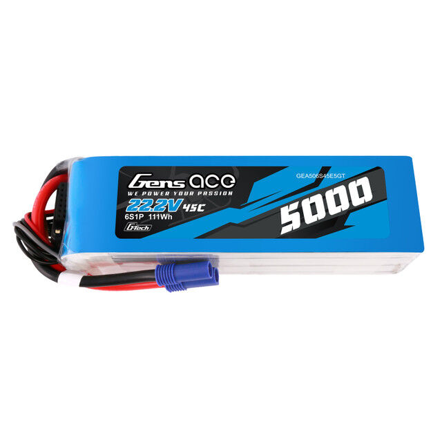 Gens Ace G-Tech Smart 6S LiPo Battery 45C (22.2V/5000mAh) w/EC5 Connector