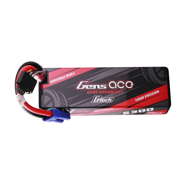 Gens ace 5300mAh 2S 100C 7.4V HardCase G-Tech Lipo Battery 12# with EC5 Plug