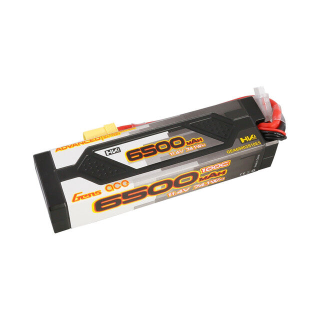 Gens ace 6500mAh 3S 100C 11.4V HardCase Advanced Lipo Battery Pack with EC5 Plug
