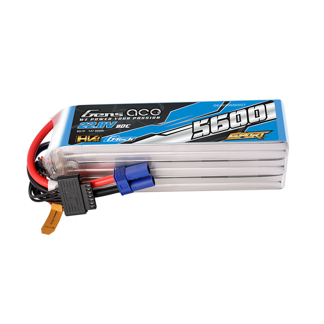 Gens Ace 6S 80C Sport G-Tech Stick LiHV Battery (22.8V/5600mAh) w/EC5 Connector