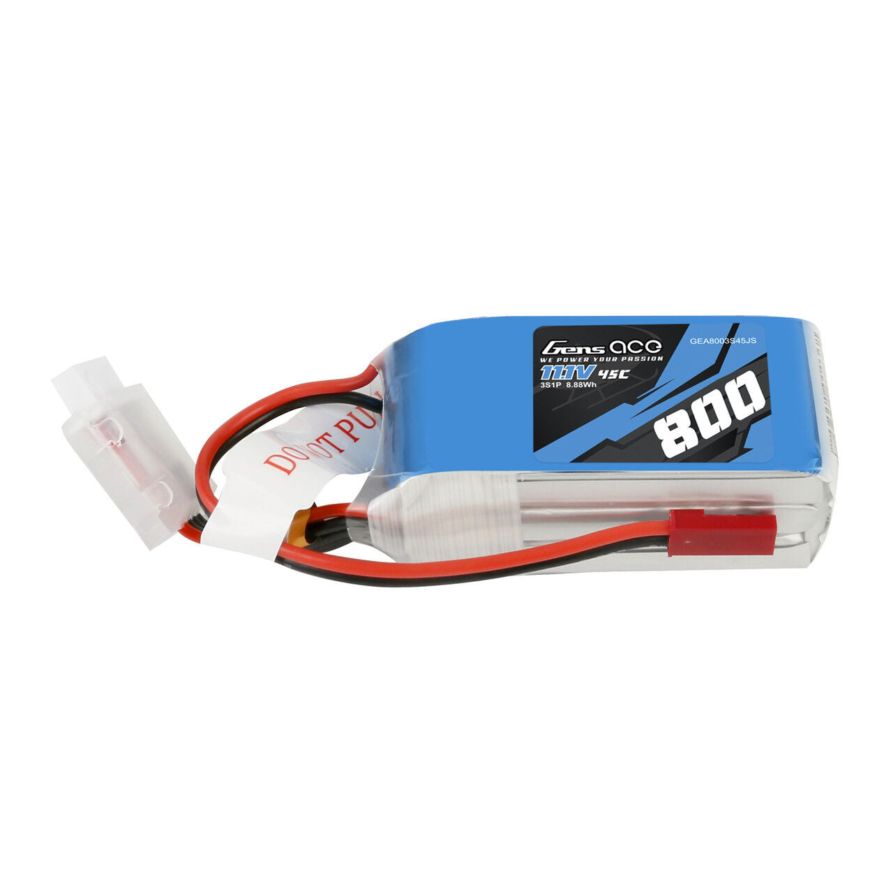 Gens ace 800mAh 3S 45C 11.1V Lipo Battery Pack with JST-SYP Plug