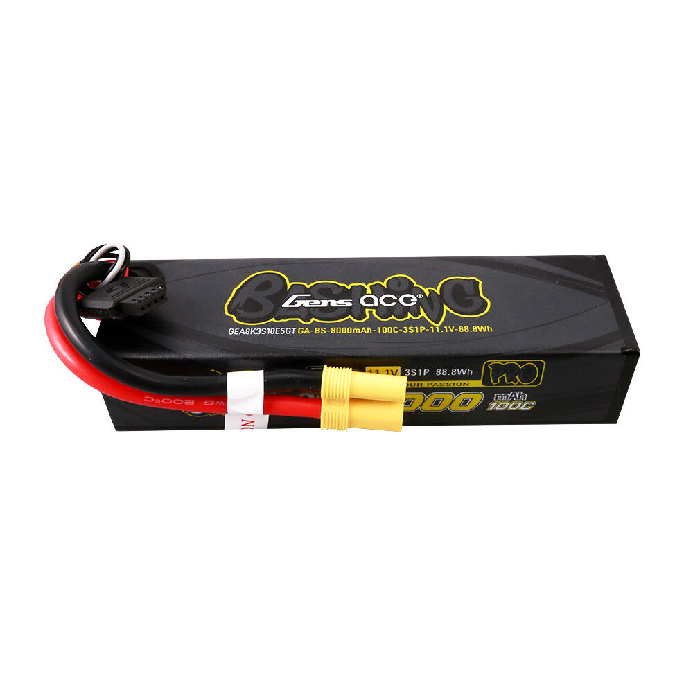 Gens ace 8000mah 3S 100C 11.1V G-tech Bashing Pro Lipo Battery Pack with EC5 Plug for Arrma