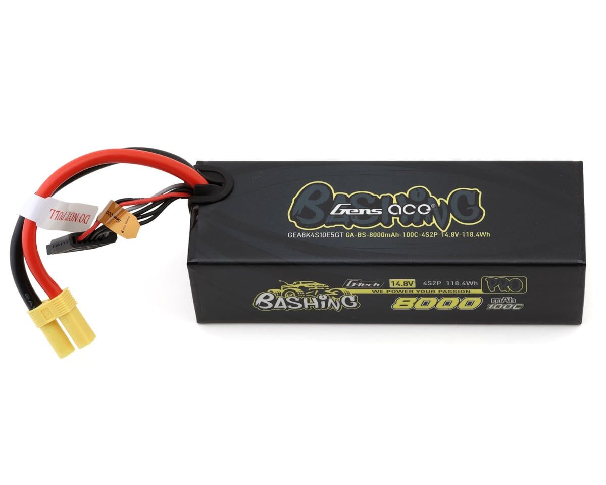 Gens ace 4S2P 8000mah 100C 14.8v Bashing Pro G-tech Lipo Battery Pack with EC5 Plug for Arrma