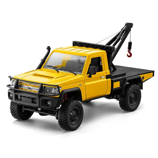 MN Model Toyota LC79 with Crane RC Rock Crawler Electric 4WD 1/12 Scale RTR - Yellow