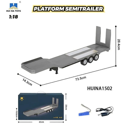 Huina RC 1/18 Flatbed Trailer (Grey)