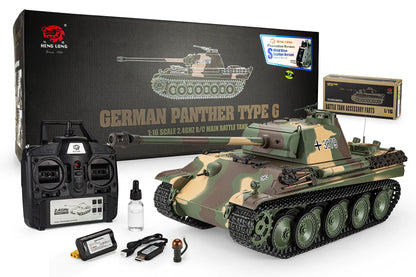 Heng Long German Panther Type G RC Tank Electric Tracked 1/16 Scale RTR