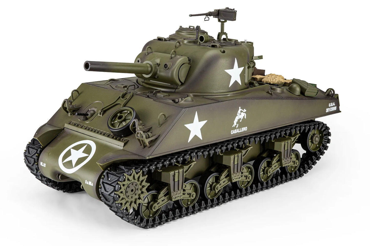 Heng Long USA M4A3 Sherman RC Tank Electric Tracked 1/16 Scale RTR
