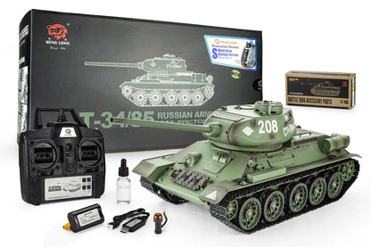 Heng Long Soviet Union T-34/85 RC Tank Electric Tracked 1/16 Scale RTR