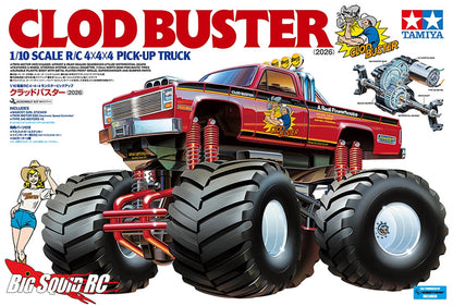 Tamiya Clod Buster (2026) RC Monster Truck Electric 4WD 1/10 Scale Kit - Red *COMING SOON*