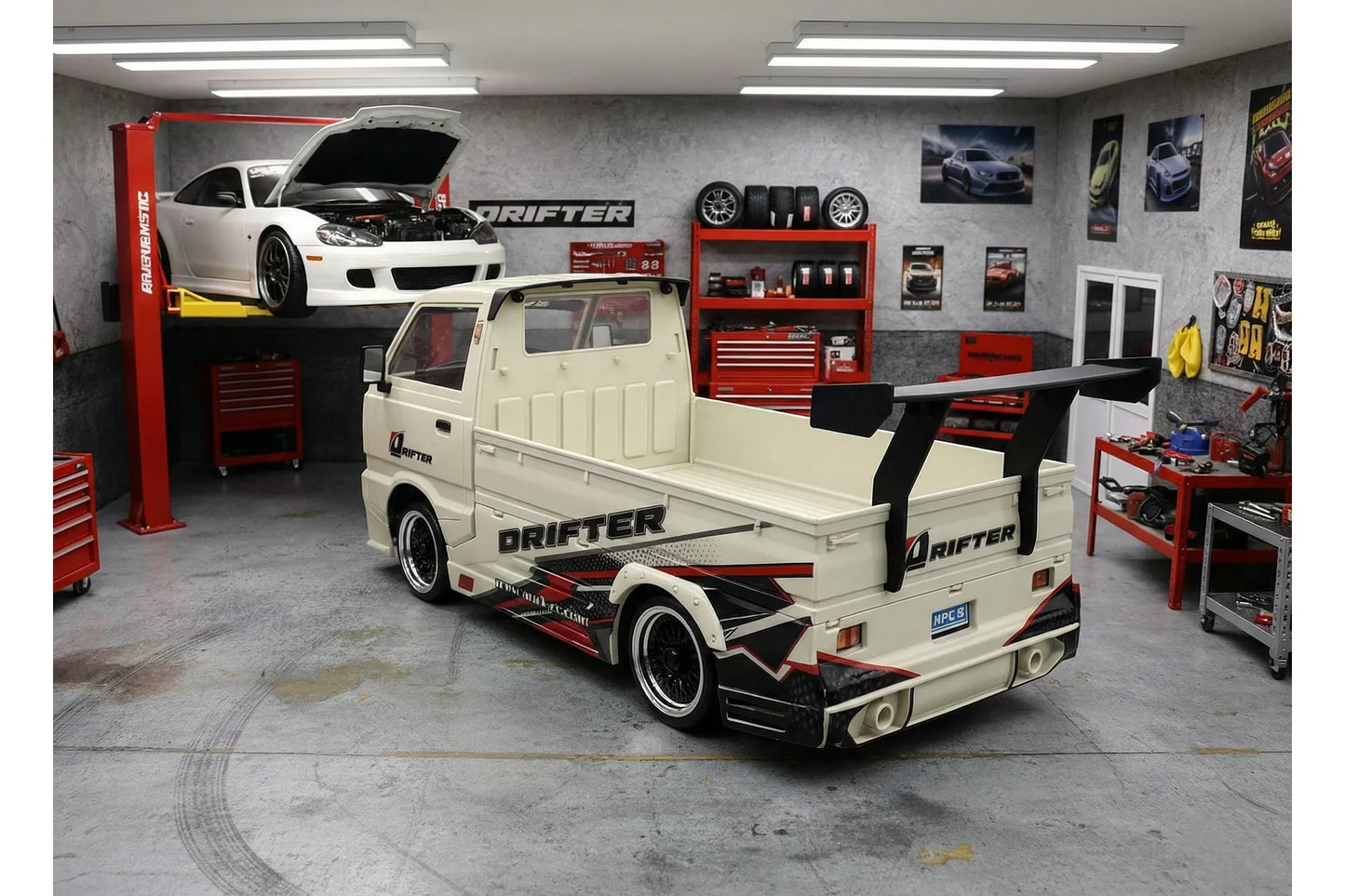 WPL D14S Suzuki RC Drift Kei Truck Electric Brushless 4WD 1/10 RTR - White