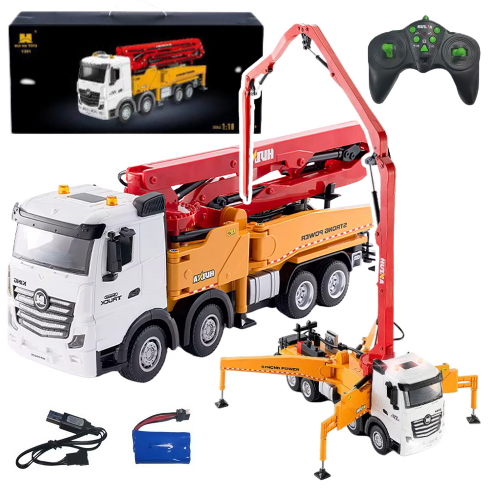 Huina 1/18 RC Concrete Pump Truck (Yellow)