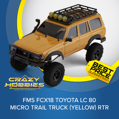 FMS FCX18 Toyota LC 80 Micro Trail Truck (Yellow) RTR