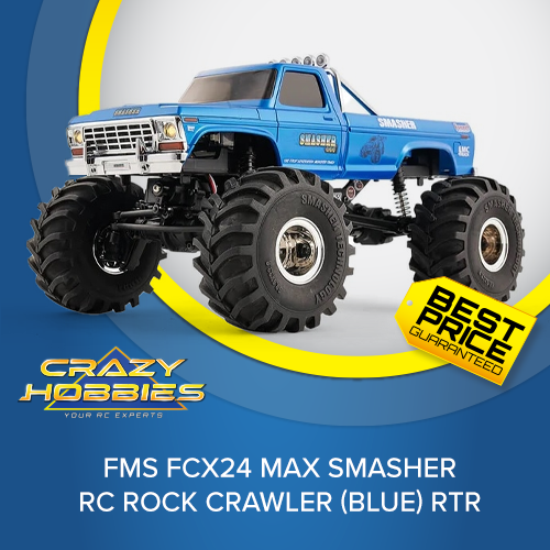 FMS FCX24 Max Smasher V2 RC Rock Crawler (Blue) RTR *SOLD OUT*