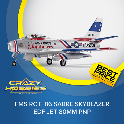 FMS RC F-86 Sabre Skyblazer  EDF Jet 80mm PNP *IN STOCK*