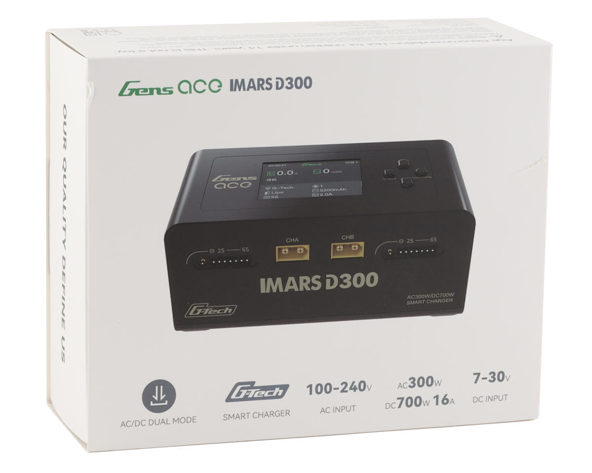 Gens Ace Imars D300 G-Tech Dual AC/DC Charger (6S/16A) (Black) *IN STOCK*