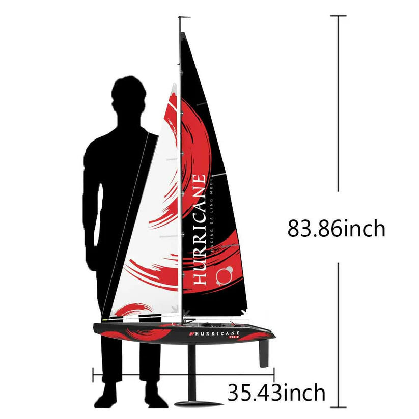 VOLANTEX RC Hurricane RC Sail boat 1 Meter Hull Length ABS Plastic Waterproof Hull