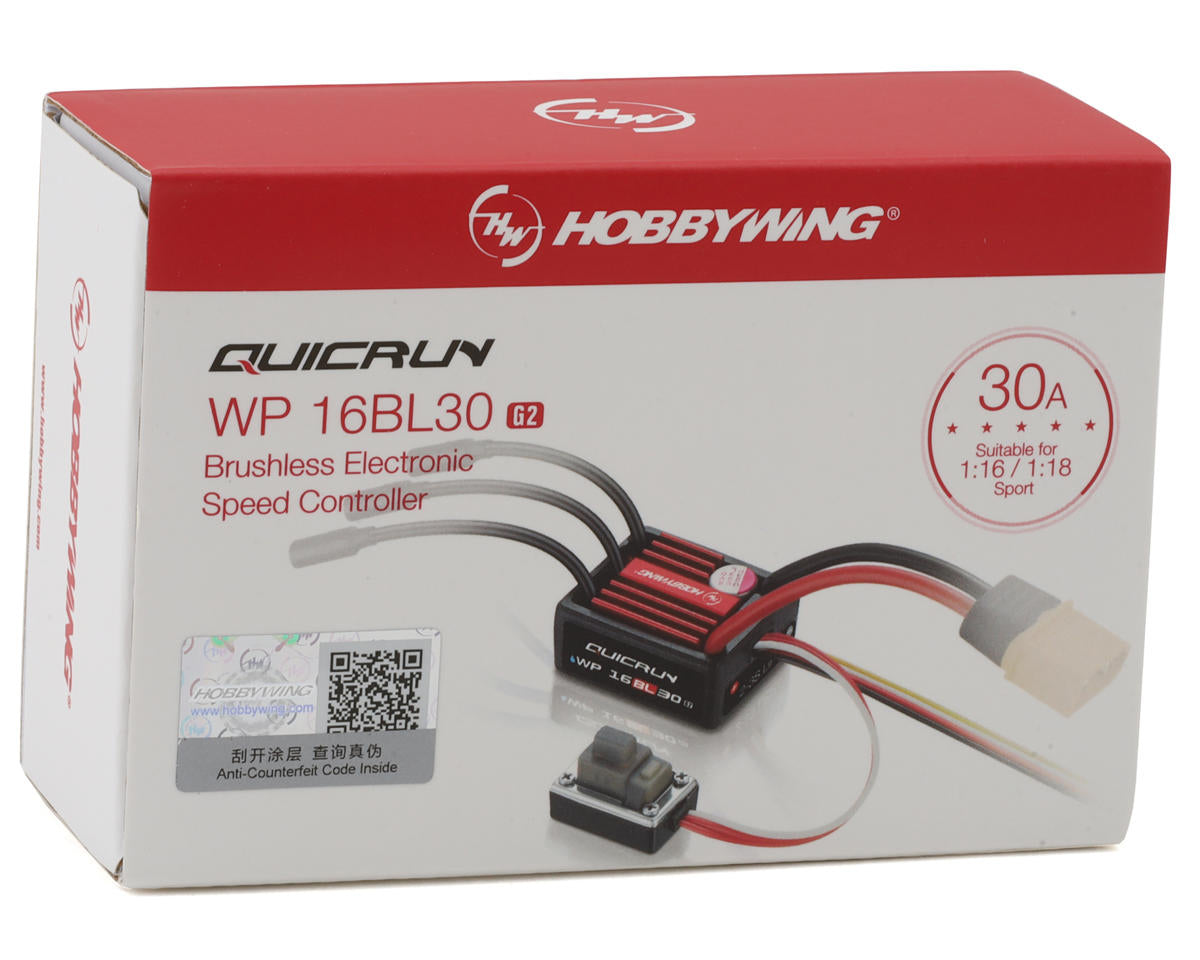 Hobbywing Quicrun WP-16BL30 G2 Waterproof Mini Sensorless Brushless ESC (2-3S)