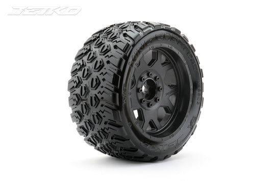 JETKO PRE-MOUNTED 1/5 XMT EX-KING COBRA TYRES TRAXXAS X-MAXX (CLAW RIM/BLACK/MEDIUM SOFT/24MM) (2PCS)