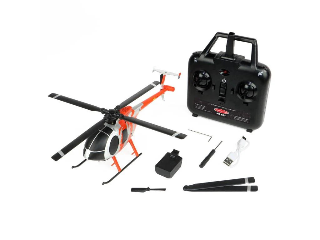 Twister MD 500 Scale 250 Helicopter with 6 Axis Stabilisation/Altitude Hold (Red/Silver)