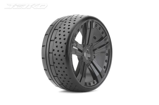 JETKO 1/8 GT HOT DOT TYRES (CLAW RIM/BLACK/MEDIUM SOFT/17MM) (2PCS)