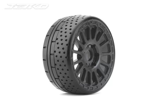 JETKO 1/8 GT HOT DOT TYRES (RADIA RIM/BLACK/MEDIUM SOFT/17MM) (2PCS)