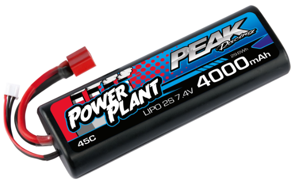 Peak Racing 2S Lipo 4000MAH 7.4V 45C (Deans Plug)