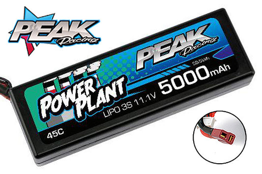 Peak Racing 3S Lipo 5000MAH 11.1V 45C (Deans Plug)
