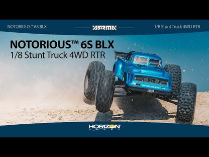 Arrma Notorious 6S BLX Spec Stunt Truck RTR, Black *CLEARANCE SALE*