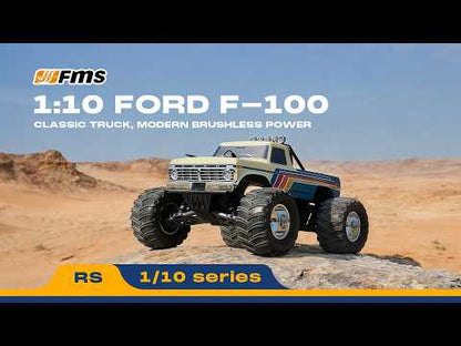 FMS Ford F-100 RS RC Monster Truck Electric Brushless 2WD RTR - Beige/Blue
