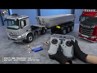 Kabolite K5801 RC Truck Electric 4WD 1/14 Scale RTR with Electric Axle Tipper Trailer - Silver