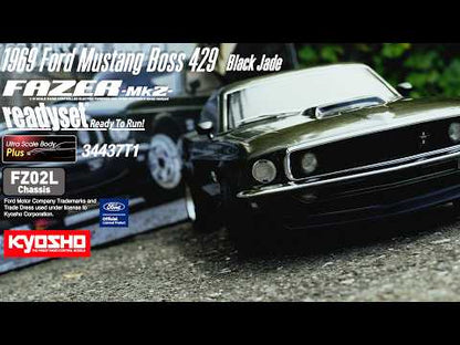 Kyosho Fazer Mk2 1969 Ford Mustang Boss 429 Electric 4WD 1/10 RTR (Black Jade) *COMING SOON*
