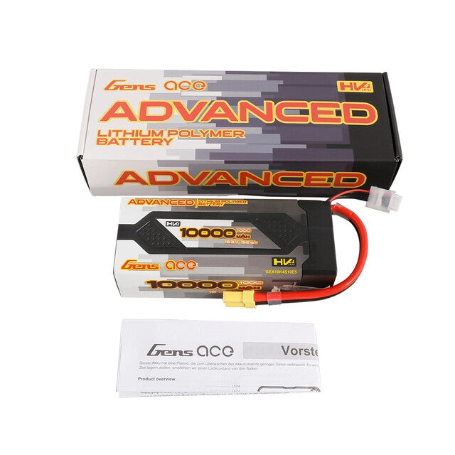 Gens Ace 4S Advanced 10000mAh 14.8V 100C Hardcase Lipo Battery (EC5) - GEA10K4S10E5