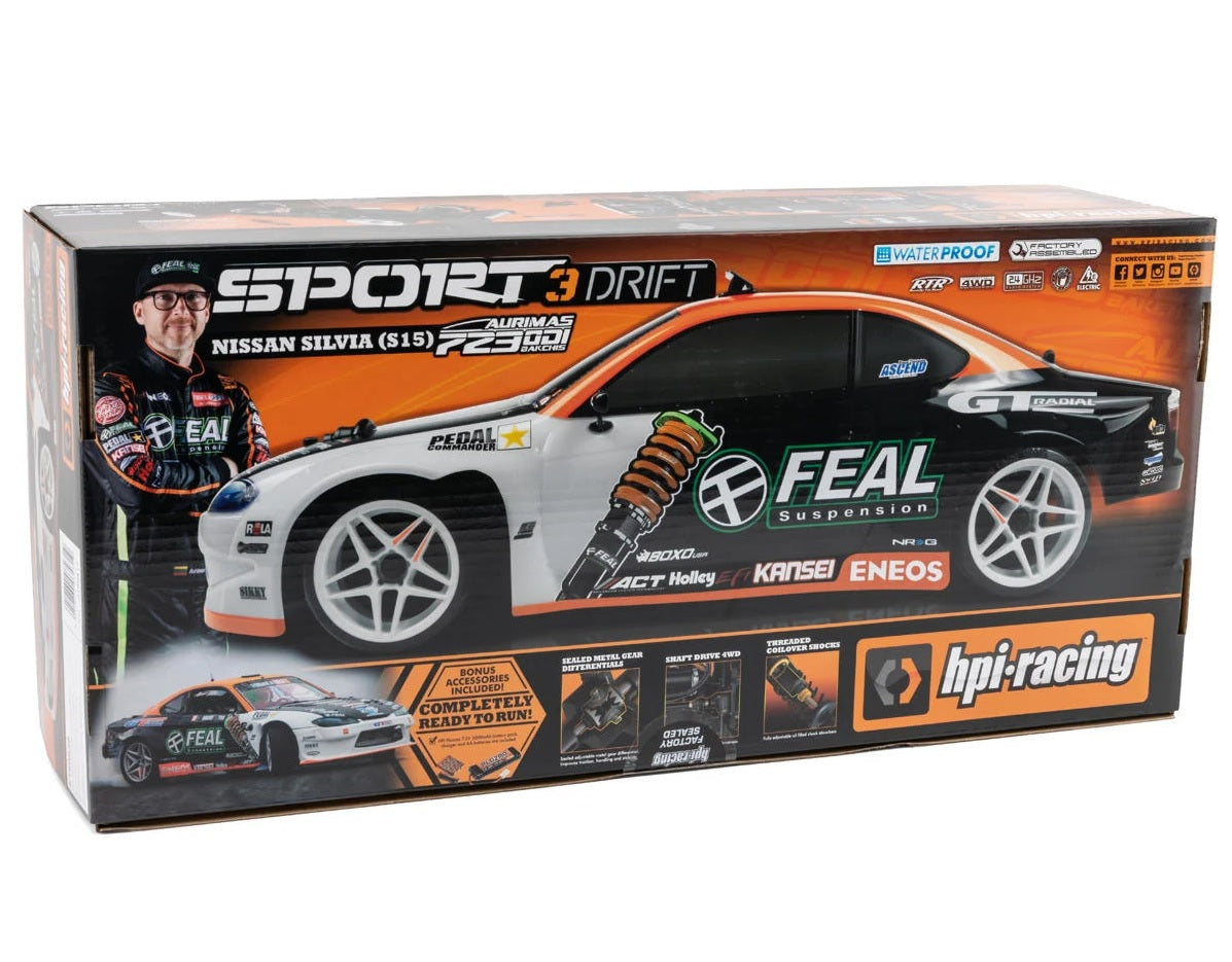 HPI Sport 3 Nissan Silvia S15 Aurimas "Odi" Bakchis 1/10 RTR 4WD Drift Car