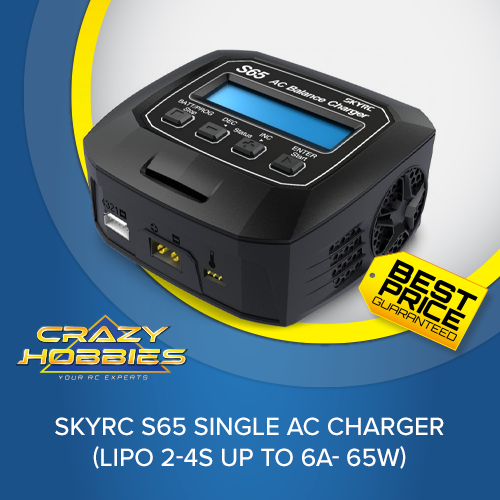 SKY RC S65 SINGLE AC CHARGER (LIPO 2-4S UP TO 6A- 65W) *IN STOCK*