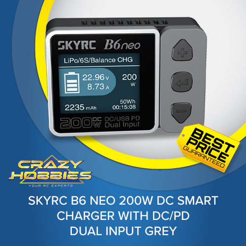 Sky RC B6 NEO 200W DC Smart Charger With DC/PD Dual Input Grey