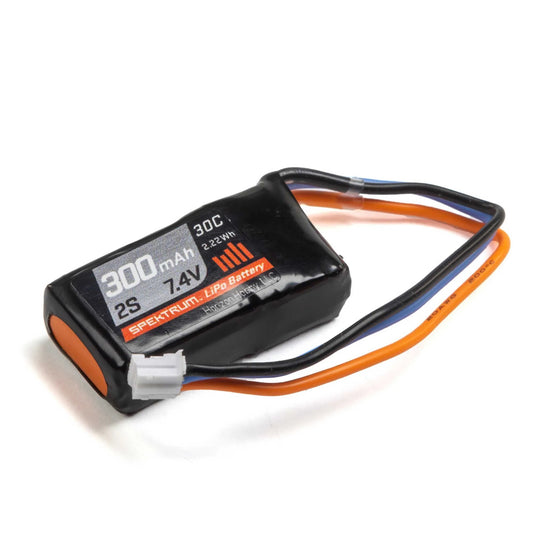 *CLEARANCE SALE*   Spektrum 300mah 2S 7.4V 30C LiPo Battery with PH Connector, EFLB2802S30 Replacement