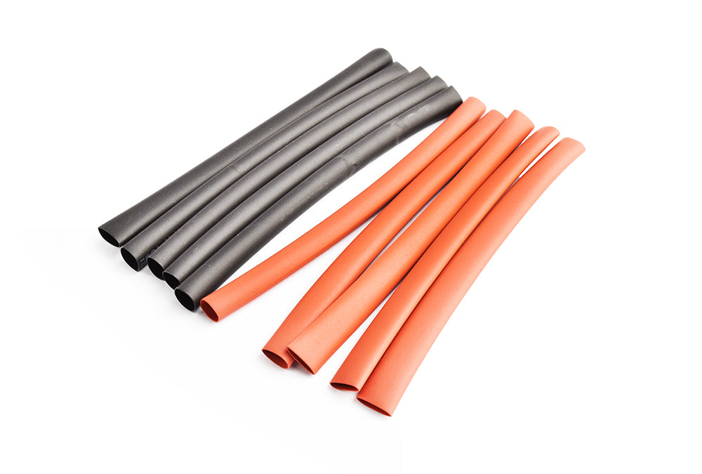 5mm PE heat shrink red & black-10cm long, 5sets/bag