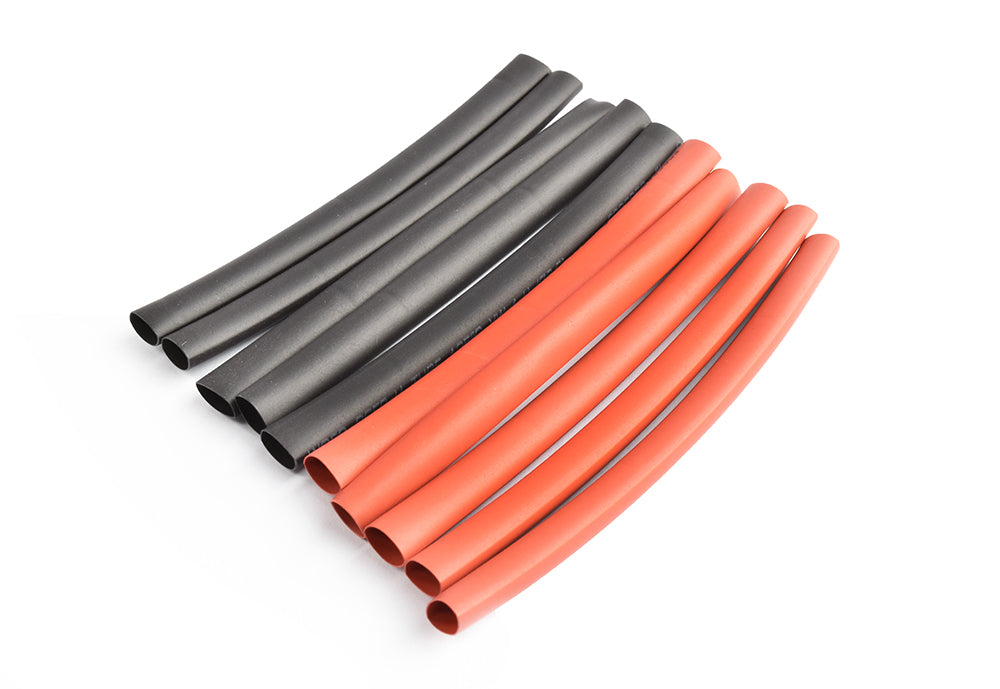 6mm PE heat shrink red & black-10cm long, 5sets/bag
