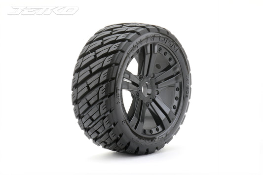 JETKO 1/8 BUGGY EX-ROCKFORM TYRES (CLAW RIM/BLACK/MEDIUM SOFT/17MM) (2PCS)