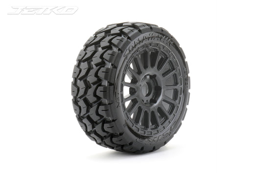 JETKO 1/8 BUGGY EX-KING COBRA TYRES (RADIA RIM/BLACK/MEDIUM SOFT/17MM) (2PCS)